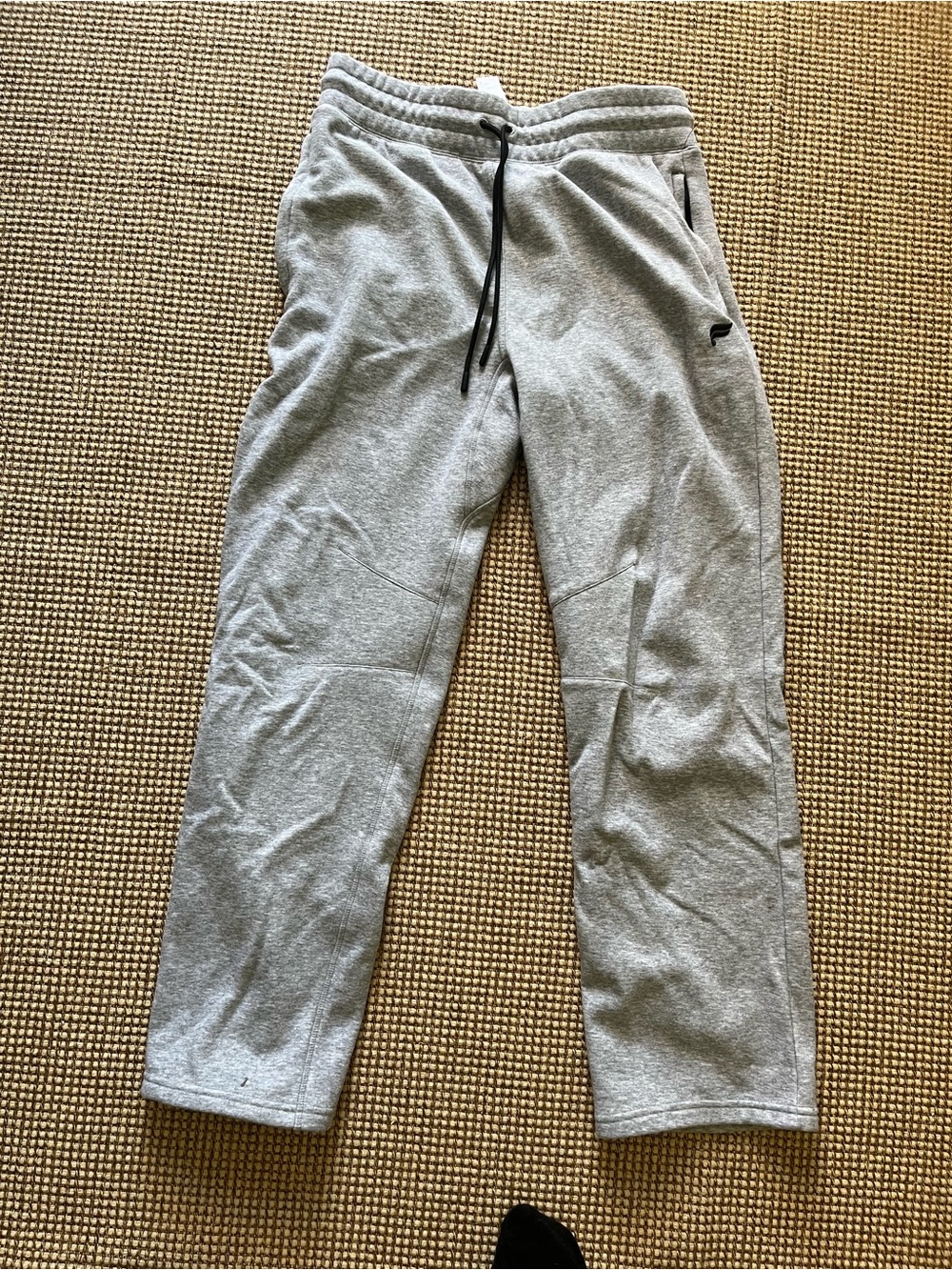Fabletics Light Gray Heather Joggers with Black Drawstring